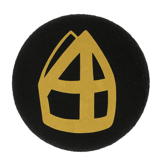 mijter button Zwart verenklem baretspeld