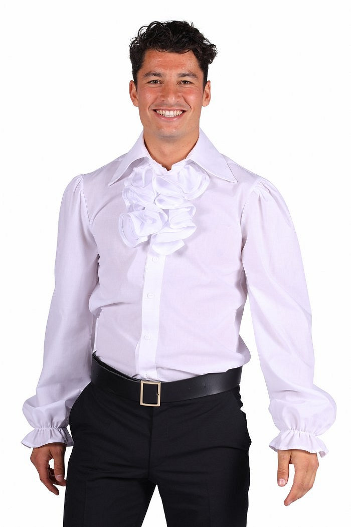 blouse heer met jabot luxe