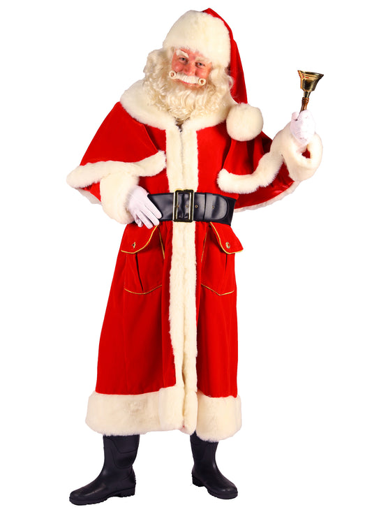 Kerstman pak lange jas met cape