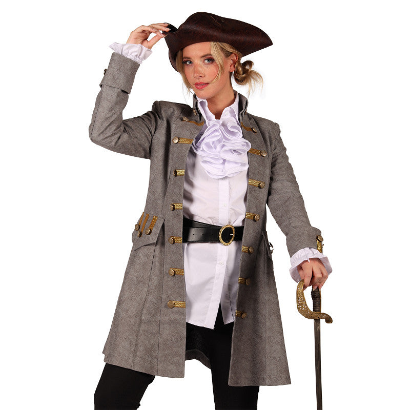 CarnavalsJas dame Anne Bonny Grijs