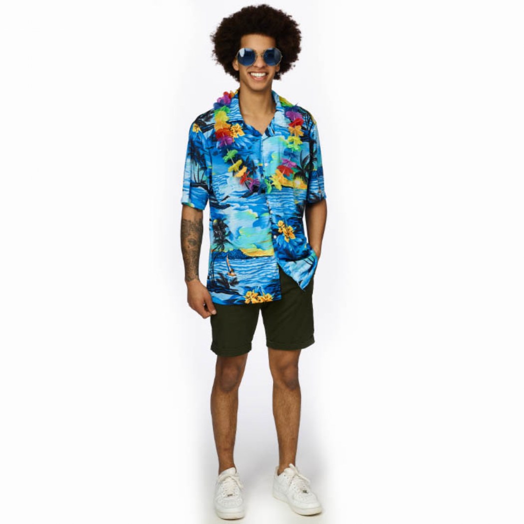 Hawaii Blouse Zomer Blauw Toppers