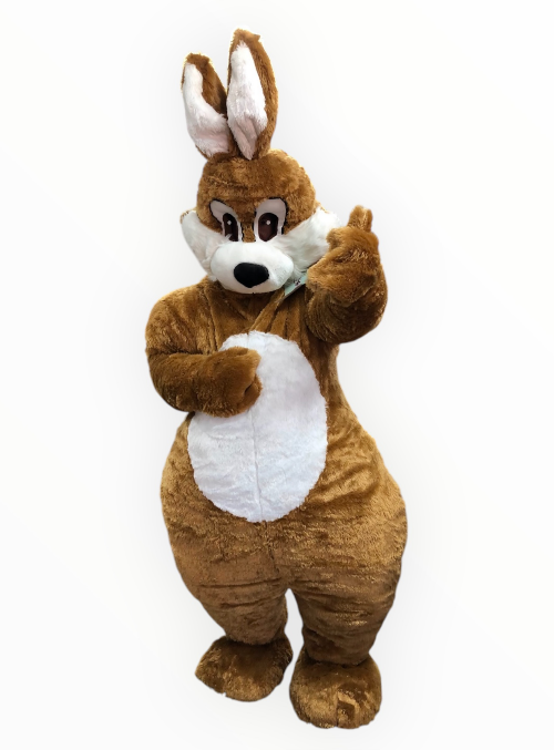 Paashaas mascotte kostuum met buikje