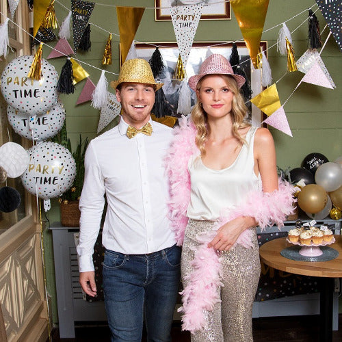 vlinderstrik goud met gouden hoedje