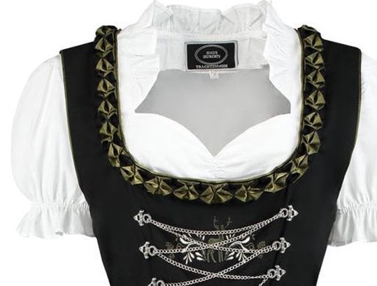 Dirndl Blouse met Ruche Kraag Wit