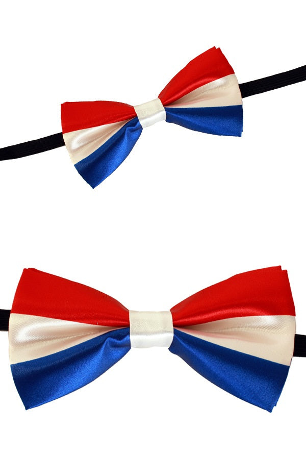Vlinderstrik rood-wit-blauw