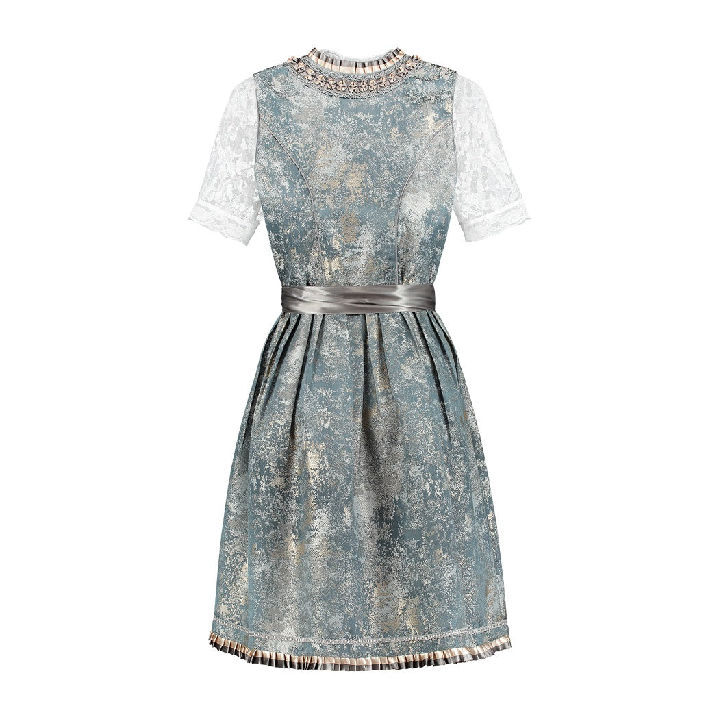 Luxe Dirndl Antiek Blauw / Zilvergrijs Luxe