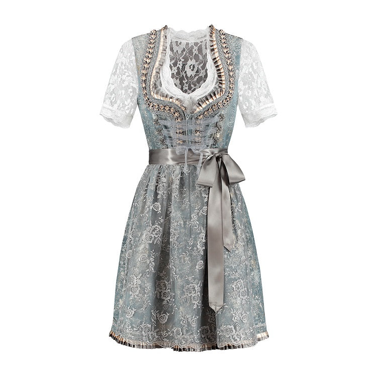 Luxe Dirndl Antiek Blauw / Zilvergrijs Luxe