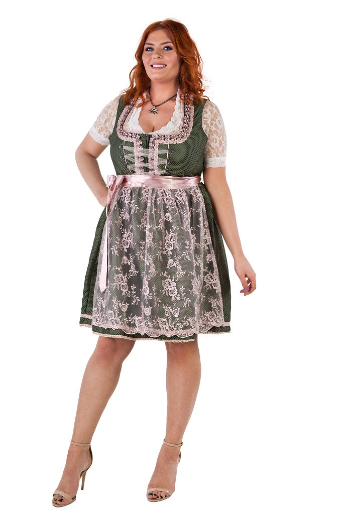 Dirndl Luxe Groen / Oud-Roze Luxe