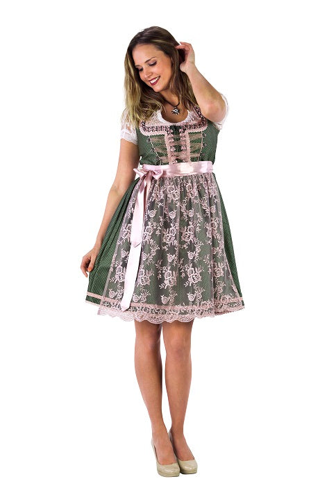 Dirndl Luxe Groen / Oud-Roze Luxe