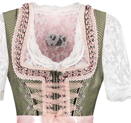 Dirndl Luxe Groen / Oud-Roze Luxe