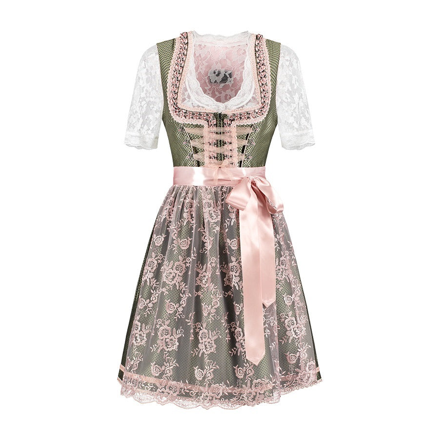 Dirndl Luxe Groen / Oud-Roze Luxe