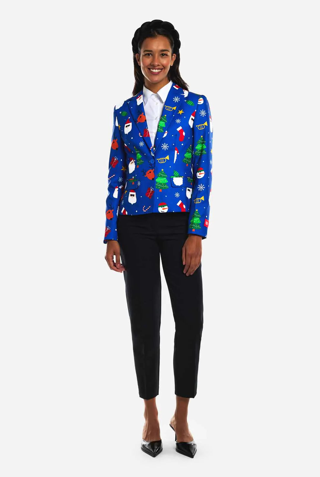 Dames Kerst Blazer Festivity Blue