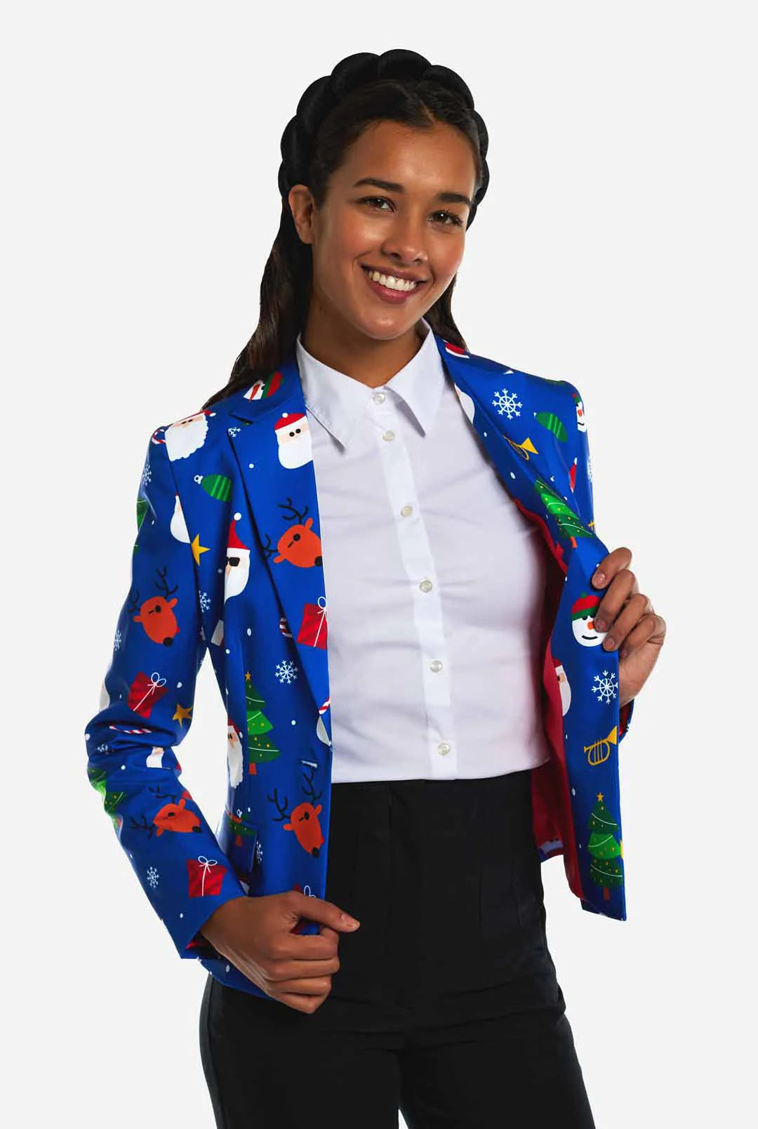 Dames Kerst Blazer Festivity Blue