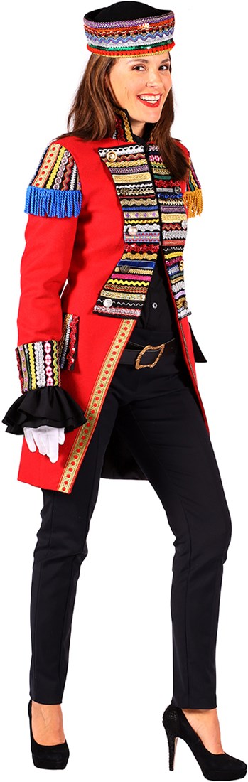 Carnavalsjas Ribbon Chaos Rood dames OP=OP