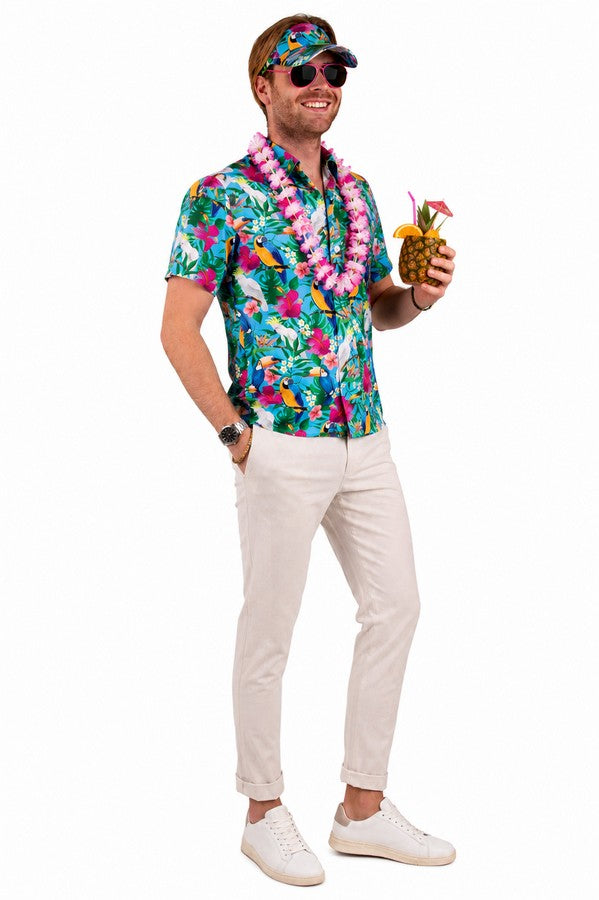 Hawaii Blouse Heren met Zonneklep