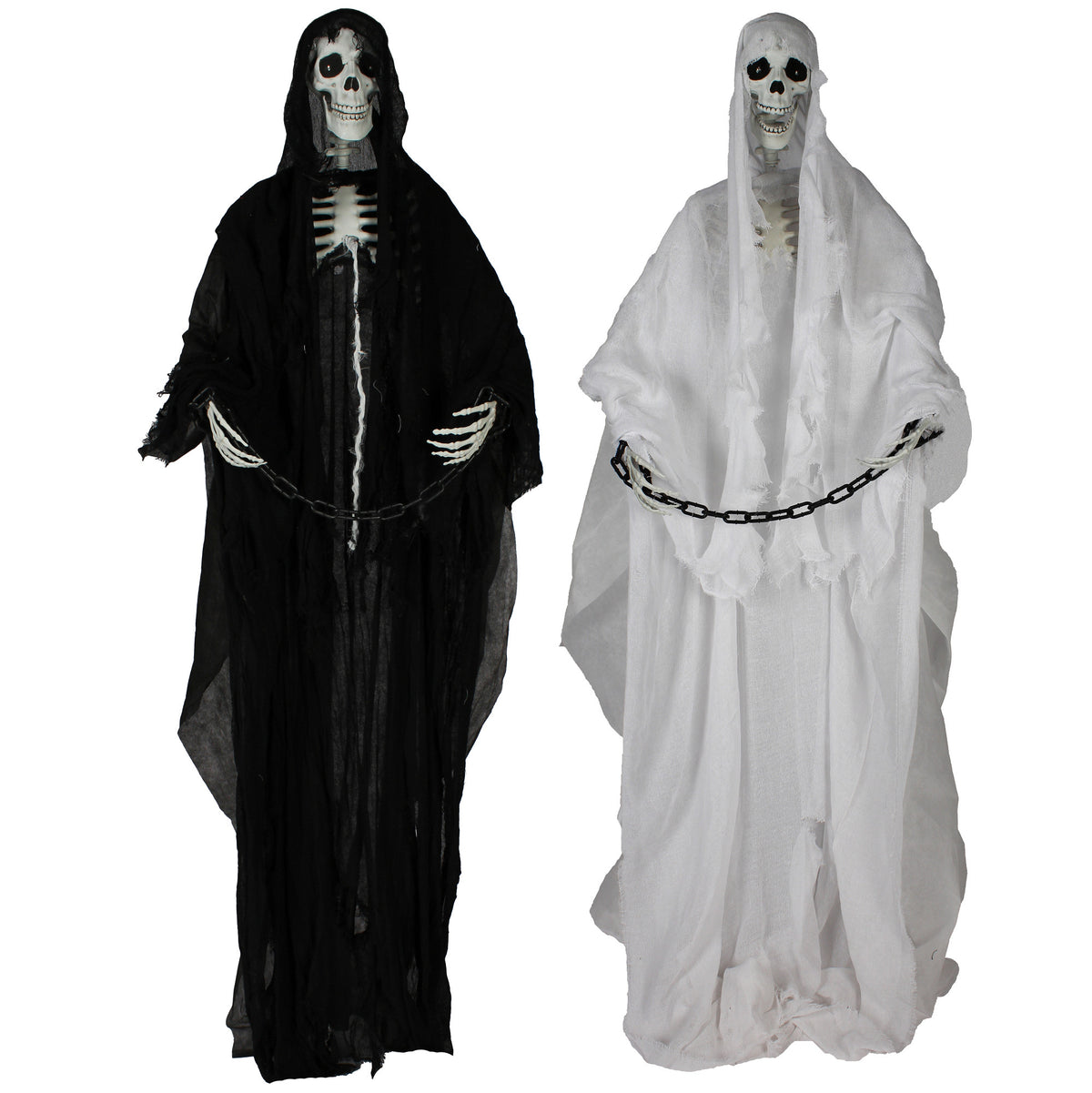 Halloween decoratie Prawling Jack zwart en wit - collectiebeeld