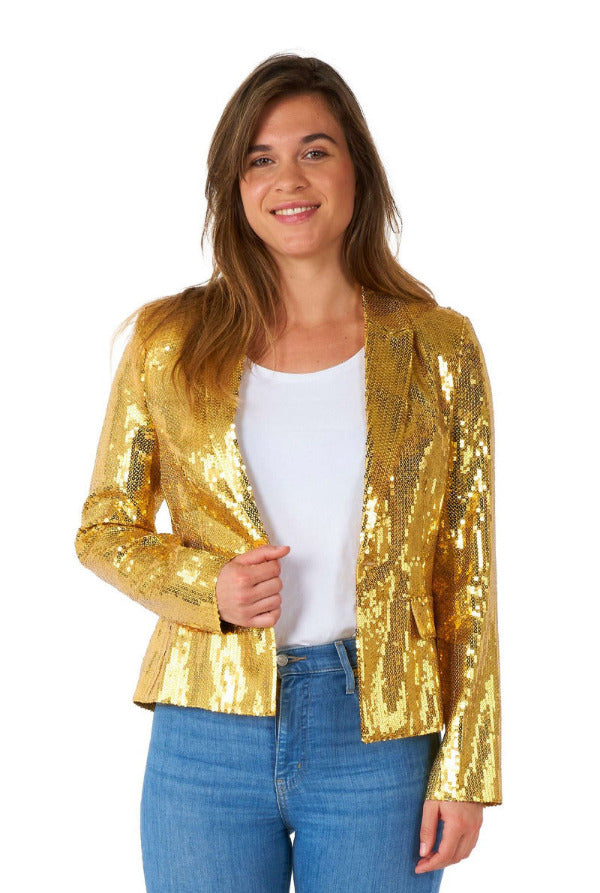 dames blazer goud