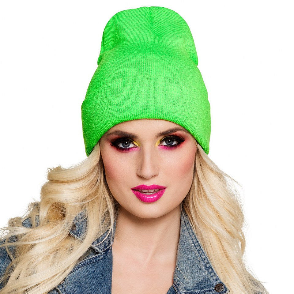 neon beanie groen