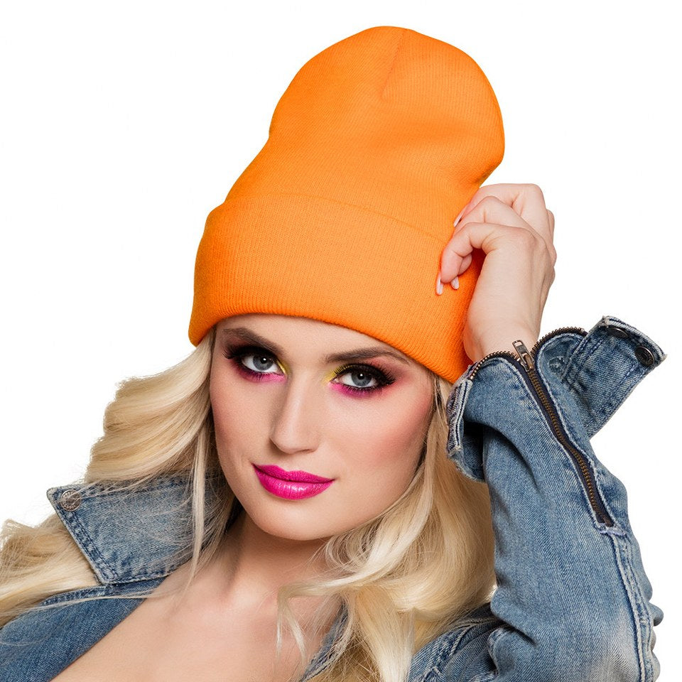oranje neon muts