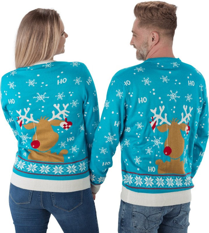 Kersttrui gezin Turquoise