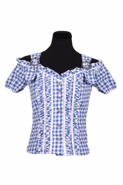 blauwe damesblouse oktoberfeest