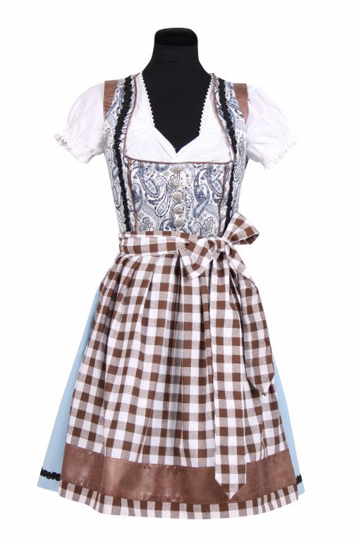 Tiroler jurk bruin blauw