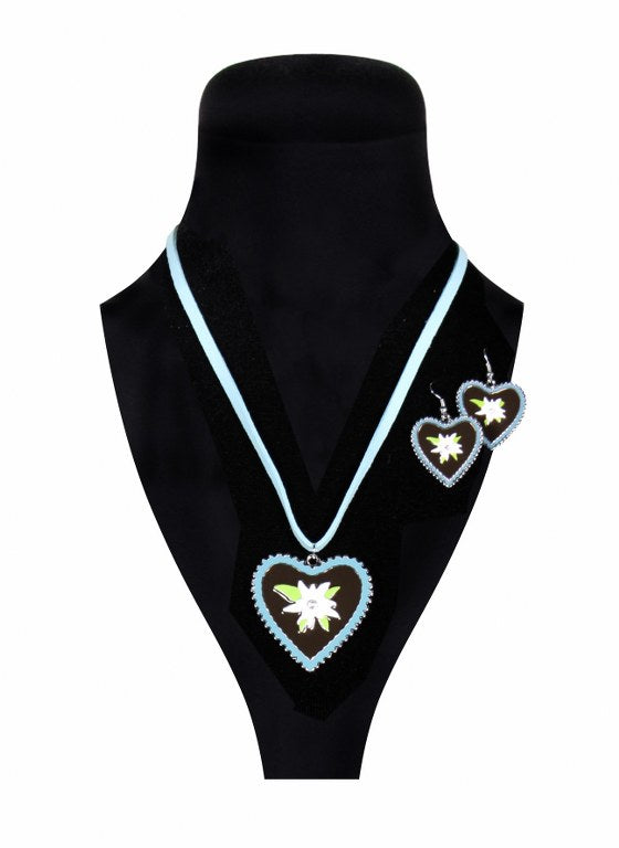 Dirndl Ketting en oorbellen Turquiose