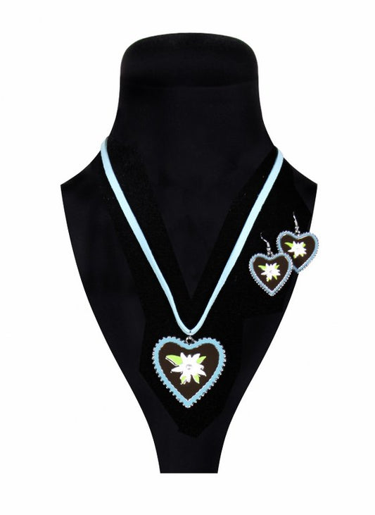 Dirndl Ketting en oorbellen Turquiose