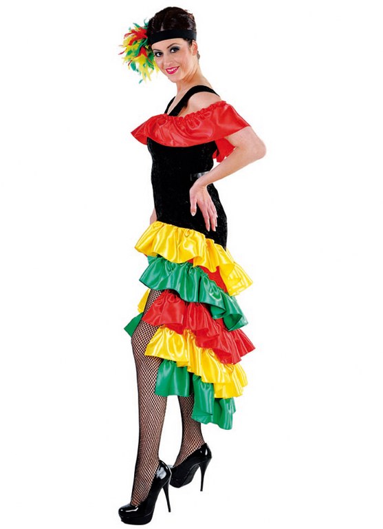 Braziliaanse Samba Jurk rood geel groen