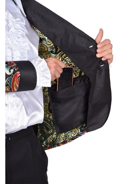 roze kostuum met zakje