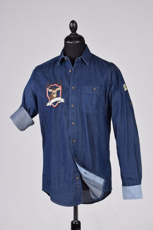 Tiroler blouse Donkerblauw