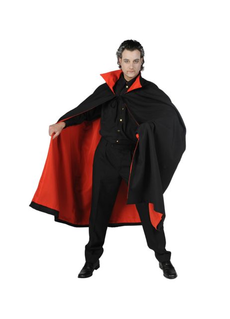 Dracula Cape luxe Zwart Rood