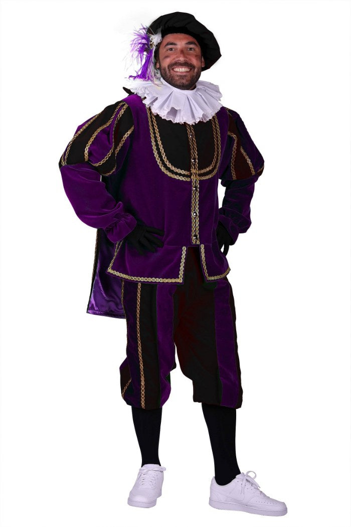 pietenpak paars Zwart met cape fluweel