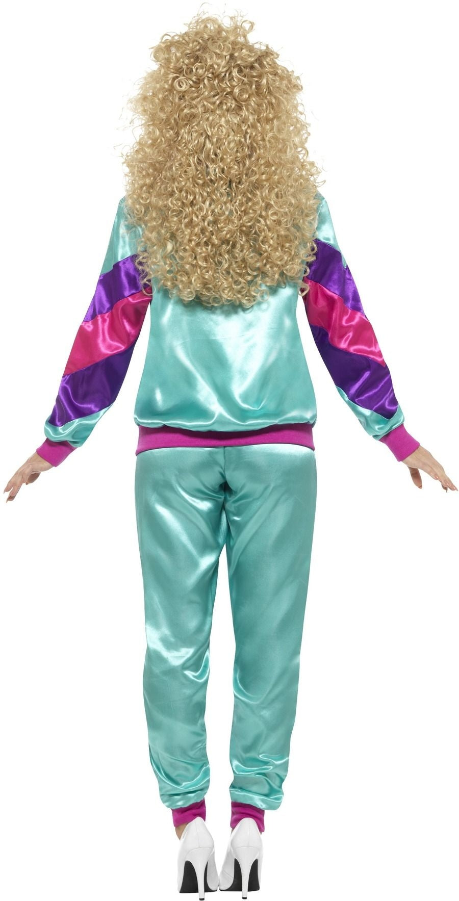 dames jaren 80 trainingspak blauw