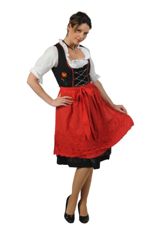 Dirndl jurk Anna zwart rood