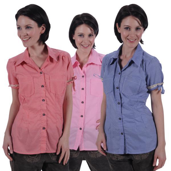 Tiroler blouse pink wit