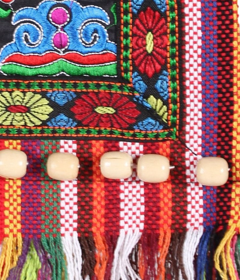 rode hippie tas met kralen