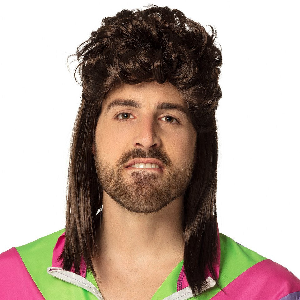 Pruik Larry met matje bruin