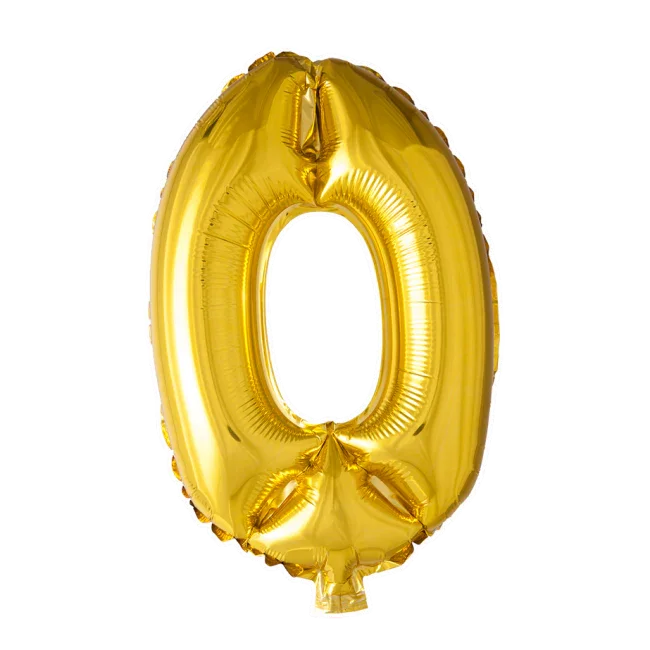 gouden cijfer 0 ballon voor feest, verjaardag, jubileum of carnaval decoratie