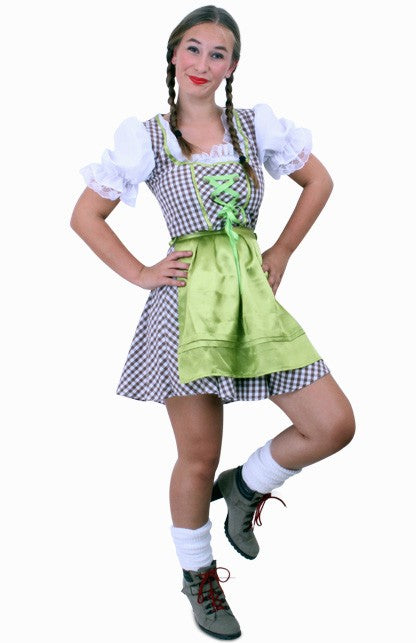 Tiroler jurk kort Wenzel bruin/wit