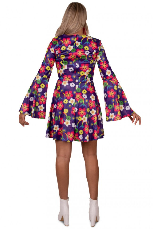 flower jurk jaren 70