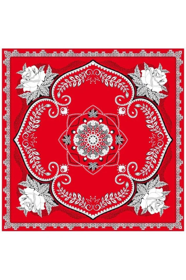 Boeren zakdoek met bloem motief
