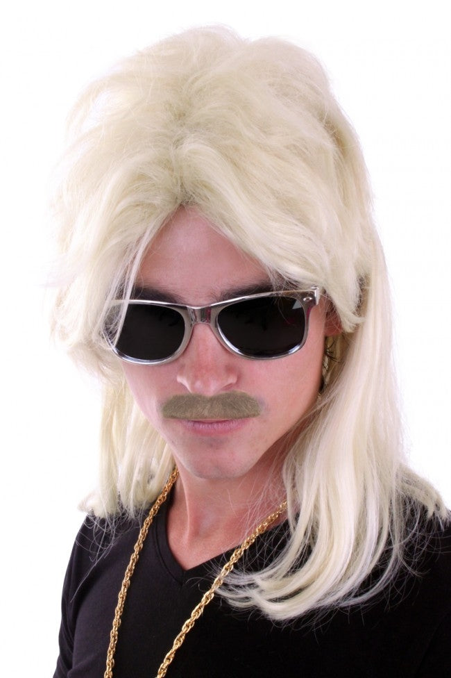 Blonde pruik met mat
