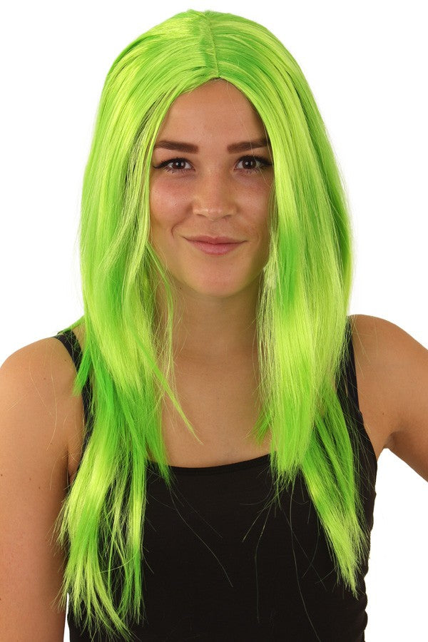lange pruik fluor groen