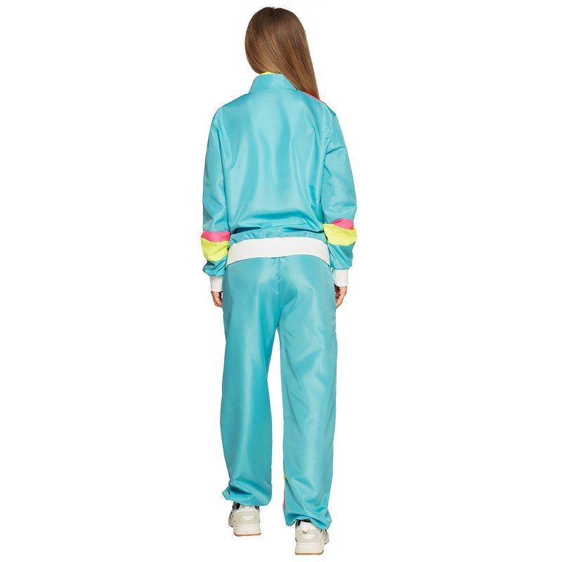 retro trainingppak voor dames neon