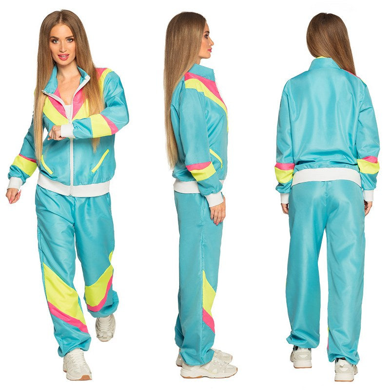 retro trainingppak voor dames blauw