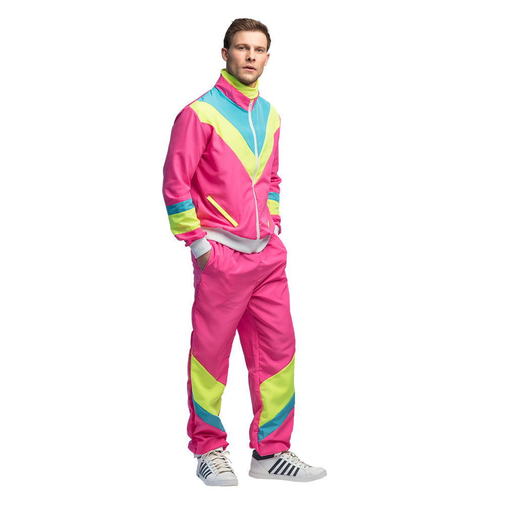 roze retro trainingspak heren
