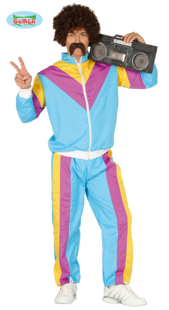 Jaren 80 trainingspak blauw