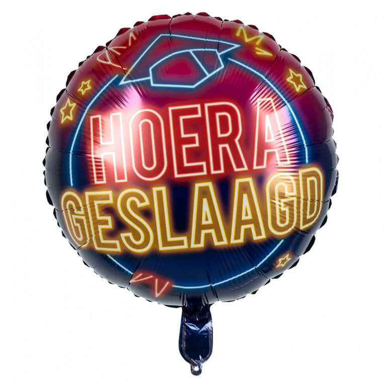 Folieballon hoera geslaagd neon