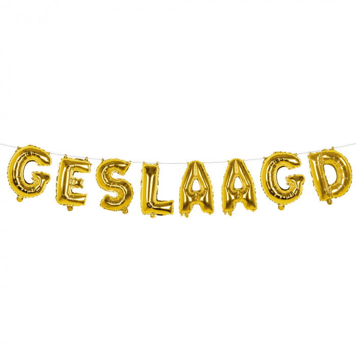 Geslaagd folieletters goud